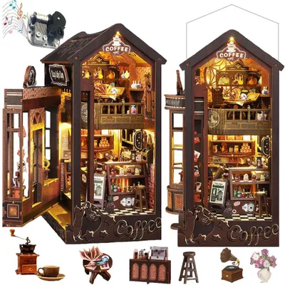 Image de Omgoods - Kit de construction de bibliothèque miniature - Miniaturisation d'une maison pour adultes