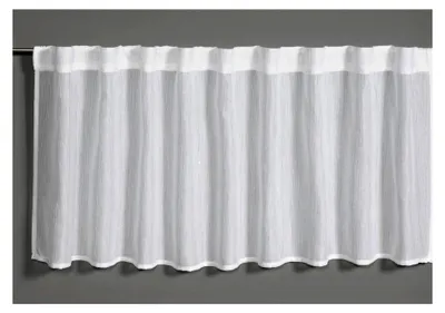 Produktbild von Bistro-Gardine mit verdeckten Schlaufen, Transparent, Lichtdurchlässig, Jacquard-Voile, 140 x 45 cm, Weiß