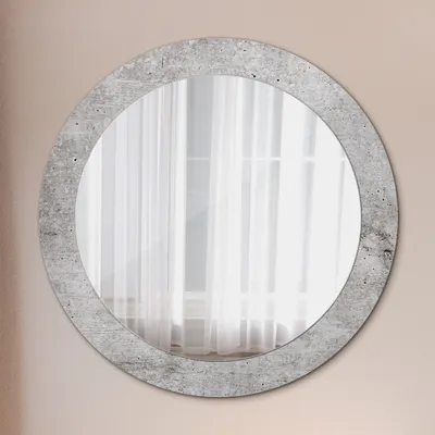 Produktbild von Ø70cm Modern Spiegel - Wandspiegel Wandmontage- Schlafzimmer - Grau Beton