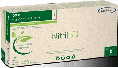 Produktbild von Handschuhe Einmal Nitril Bio S grün 100 St