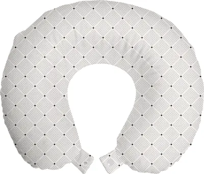 Produktbild von ABAKUHAUS Abstrakt Reisekissen Nackenstütze, Gepunktete Squares Tupfen, Schaumstoff Reiseartikel für Flugzeug und Auto, 30x30 cm, Koksgraue Elfenbein