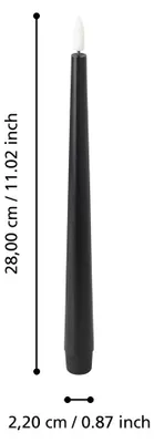 Image de Bougie LED Eglo Kavieng, blanc chaud, 28 x Ø 2,2 cm, noire - 2 pièces