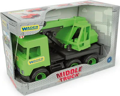 Produktbild von MIDDLE TRUCK Kran grün-schwarz im Schaukarton