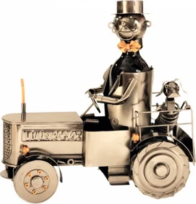 Produktbild von Flaschenhalter aus Metall Traktor für Weinflasche
