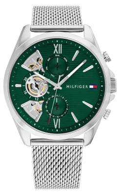 Produktbild von Tommy Hilfiger Multi Zifferblatt Quarz Uhr für Herren mit Silbernes Edelstahl-Me