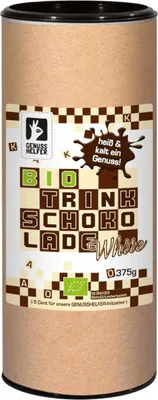 Produktbild von Kakao Trinkschokolade White Chocolate , Kakao, heiße Schokolade, weiße Trinkschokolade, 375g