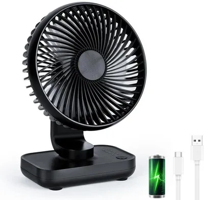 Obrázok produktu pre Prenosný USB stolný ventilátor Azomor so 4 nastaviteľnými rýchlosťami pre domácnosť a kanceláriu