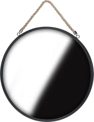 Produktbild von Vilde Wandspiegel Hängespiegel mit Seil Kordel 41 cm schwarz LOFT