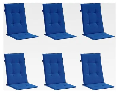 Produktbild von Gartenstuhlauflagen für Hochlehner 6 Stück, Königsblau, 120x50x3cm