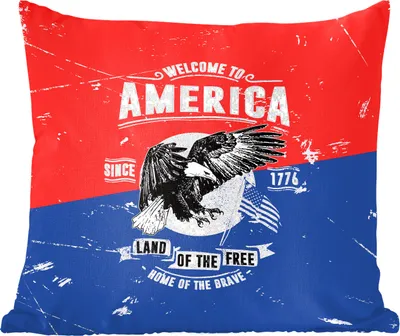 Produktbild von MuchoWow® Zierkissen Sofakissen Wohnzimmer Dekokissen 60x60 cm Jahrgang - Vogel - Amerika - Sitzfläche - Foto Polster
