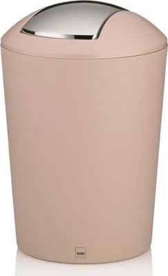 Image de Poubelle avec couvercle basculant - 5 litres - crème - plastique