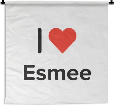 Produktbild von MuchoWow® Wandteppich Wandbehang Ich liebe - Esmee - Mädchen 150x150 cm Tapisserie Dekoration Wandtuch - Wohnaccessoires - Modernes