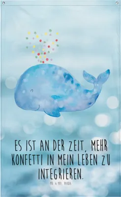 Produktbild von Mr. & Mrs. Panda Wandbild Wal Konfetti - Oceanblue - Geschenk, Hängedeko, Meer, Gobelin, Neuanfang, Wandtuch, Wale, Wandschmuck, Abnehmen, Wandteppich, Geburtstag, Diät