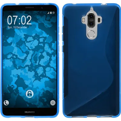 Produktbild von PhoneNatic Case kompatibel mit Huawei Mate 9 - blau Silikon Hülle S-Style + 2 Schutzfolien