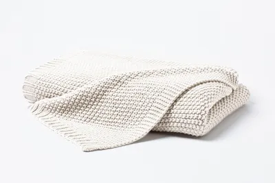 Produktbild von Hahn Primera Strickdecke Kuscheldecke Perlmuster 130x170 cm wollweiß  545001-000