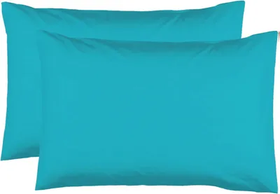 Productafbeelding van 2 kussenslopen 50 x 70 cm, turquoiseblauw, 100% katoen, draaddichtheid 57