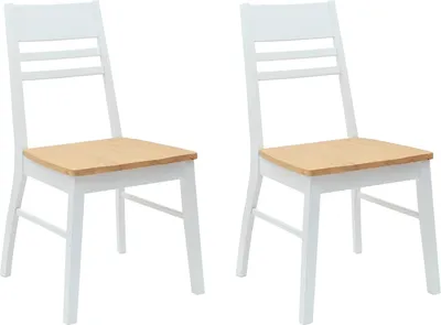 Immagine prodotto di vidaXL Sedie da pranzo 2 pezzi Bianco 43 x 54 x 89 cm Legno massiccio di gomma