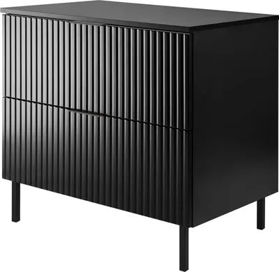 Zdjęcie produktu dla Szafka podumywalkowa, czarny mat, 80 x 77 x 46 cm, czarny uchwyt, czarne nogi + blat