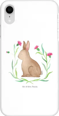 Produktbild von Mr. & Mrs. Panda Iphone XR Handyhülle Hase Sitzen - Weiß - Geschenk, Ostergrüße, Premium Kunststoff, Ostern, Kaninchen, Osterhase, Liebe, Frohe, Handy Case