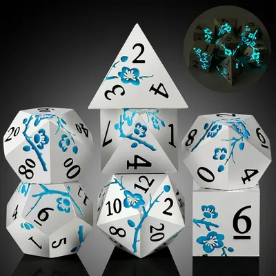 Obrázek produktu pro Sada světelných kovových kostek pro hru Dungeons & Dragons