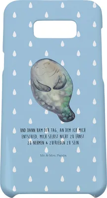 Produktbild von Mr. & Mrs. Panda Samsung Galaxy S8 plus Handyhülle  Seekuh Happy - Blau Pastell - Geschenk, Neustart, Selbstliebe, Hülle, Handy Case, Meer, Cover, Freundin, Achtsamkeit