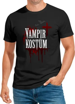Produktbild von Herren T-Shirt Vampir-Kostüm Faschings-Shirt Karneval Fastnacht Halloween Kostüm-Shirt Moonworks®