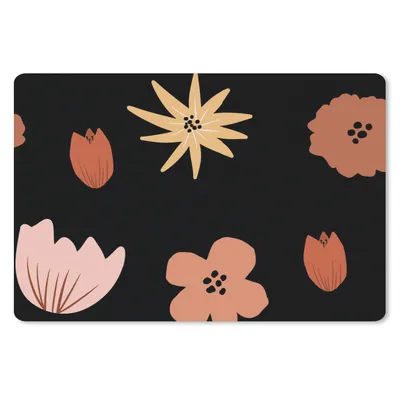 Produktbild von MuchoWow® Schreibtischunterlage Blumen - Schwarz - Muster 60x40 cm - XXL Mauspad - Großes Mauspad