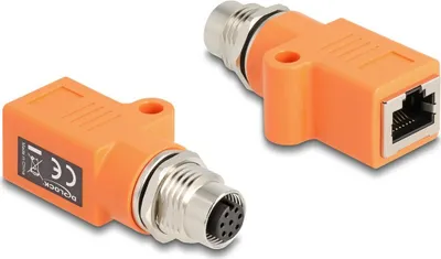 Obrázek produktu pro DELOCK M12 Adapter A-kodiert 8Pin Buchse zu RJ45 Buchse