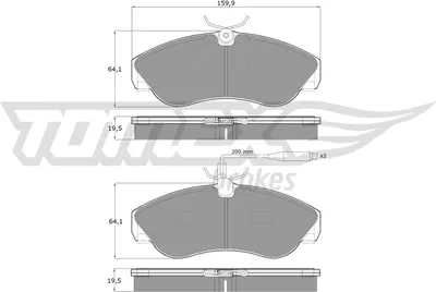 Produktbild von TOMEX brakes Bremsbeläge Satz Vorne Bremsklötze für FIAT DUCATO Pritsche/Fahrgestell (230) TX 11-73
