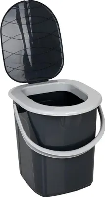 Productafbeelding van Mobiel Campingtoilet - Draagbaar Toilet - Kamperen en Reizen - Gemaakt van gerecycled plastic - 22 Liter - Eco Antraciet