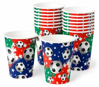 16 Papierbecher 250 ml für Sportfeste & Partys