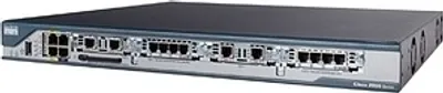 Produktbild von Cisco 2801, 10,100 Mbit/s, 10/100Base-T(X), Ethernet (RJ-45), 128-bit AES,192-bit AES,256-bit AES,3DES,DES, IOS, Schwarz, Blau, Edelstahl