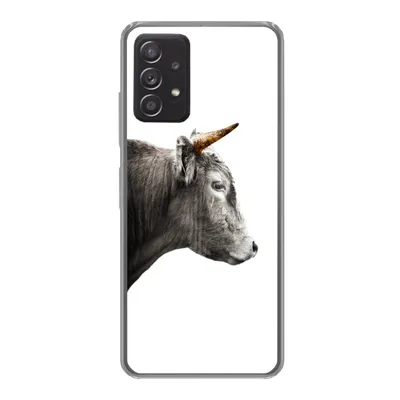Produktbild von MuchoWow® Handyhülle Schutzhülle Hülle für Samsung galaxy a73 Schottischer Highlander - Horn - Gold Silikon Softcase Handy Hülle - Handyhülle