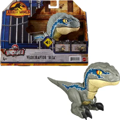 Produktbild von Jurassic World Dinosaurierfigur – Uncaged Rowdy Roars, Modell BETA, Jurassic World Dominion: Ein neues Zeitalter, ca. 18 cm, beweglich, mit Geräuschen und berührungsaktiviert