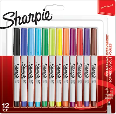 Produktbild von Sharpie Permanent Marker | Marker Stifte mit ultra-feiner Spitze | gemischte Farben | 12er Set