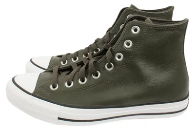 Produktbild von Converse Chuck Taylor A09481C High in Olivgrün Leder – 8.5 UK - 42 EU - 8.5M/10.5F US / Olive Green