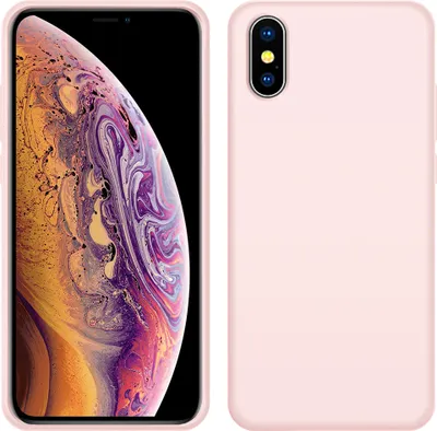Image de Coque pour iPhone XS Max, coque de protection en silicone liquide résistante aux chocs et aux rayures pour iPhone XS Max rose