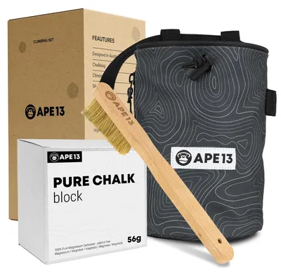 Produktbild von Kreidebeutel Chalkbag Boulderbeutel - Trekkoordverschluss - Klimbürste - Schwarz
