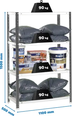 Produktbild von COMFORT SUPERPLUS 4/500 ANTRACITE/BRANCO Metallregal