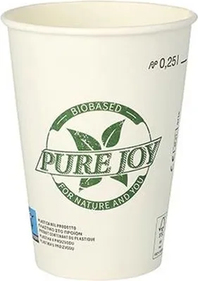 Produktbild von Trinkbecher, Pappe 0,25 l Ø 8 cm · 10,8 cm weiss "Pure Joy"