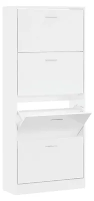 Produktbild von vidaXL Schuhschrank Hochglanz-Weiß 63x24x147 cm Holzwerkstoff