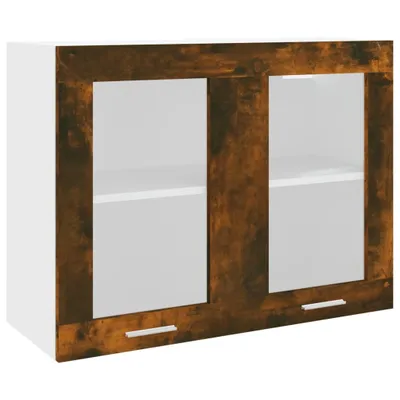 Immagine prodotto di vidaXL Pensile Lyon Vetro Rovere affumicato 80x31x60 cm Materiale ligneo