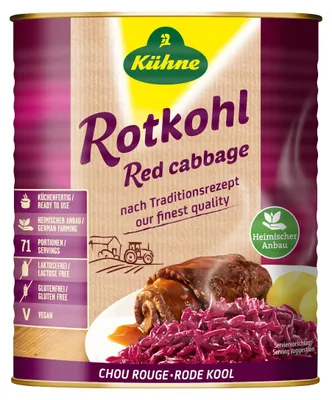 Image de Kühne Chou rouge L'original prêt à cuire poids net égoutté 9200g