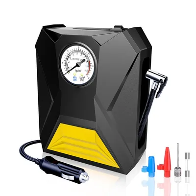 Produktbild von Akku-Luftpumpe elektrisch, 60 W, 4000 mAh, tragbar mit LCD, Mini-Kompressor – für Luftmatratzen, Camping & Reisen