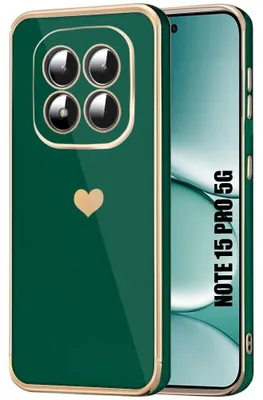 Image de Coque pour Xiaomi Redmi Note 15 Pro 5G, Silicone Motif Cœur Antichoc Slim - Vert Nuit