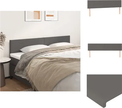 Produktbild von vidaXL Kopfteile 2 Stk. Grau 90x5x78/88 cm Kunstleder -  Kopf- & Fußenden