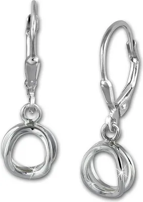 Produktbild von SilberDream Ohrhänger für Damen 925 Silber silber Doppelring Ohrringe SDO5687
