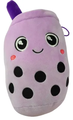 Produktbild von Bubble Tea Plüschtier Boba Kuscheltier Plüschpuppen Weiche Kuscheltier Tee Weiche Puppe Teetasse Kissen Kinderspielzeug (Lila, 20 cm)
