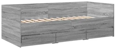 Obrázok produktu pre vidaXL Denná posteľ so zásuvkami bez matraca Grey Sonoma 100x200 cm