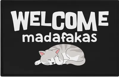 Produktbild von Trendation - Welcome Madafakas Lustige Fußmatte mit Spruch Geschenk Katzen 60x40 cm